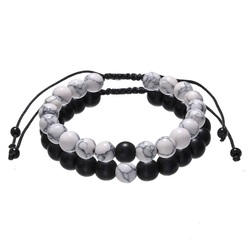 Fashion Retro Bracelet Synthetic Stone Geometric Handwoven Unisex - Image 5
