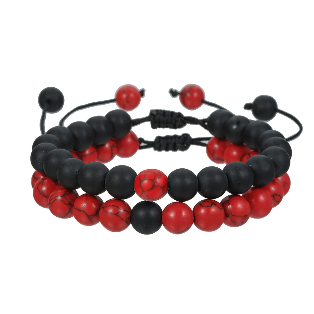Fashion Retro Bracelet Synthetic Stone Geometric Handwoven Unisex - Image 6