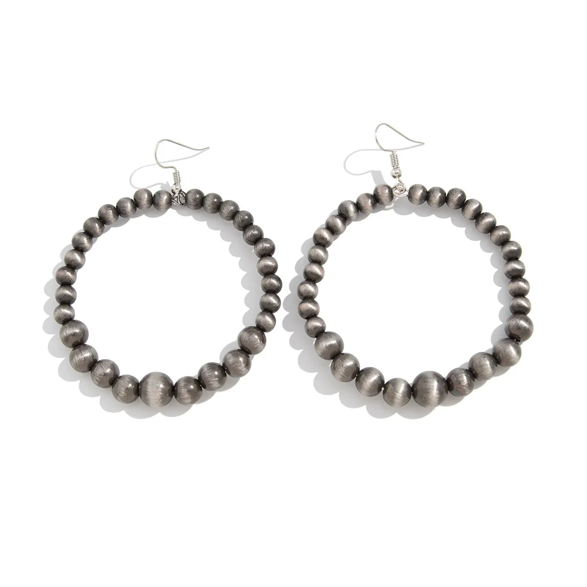 Fashion Retro Handmade Imitation Turquoise Geometric Circle Earrings For Women Stainless Steel Ear Needle Ccb Material - Image 5