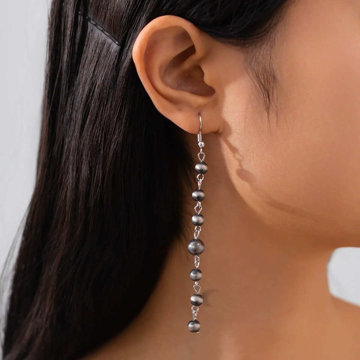 Fashion Retro Handmade Imitation Turquoise Geometric Circle Earrings For Women Stainless Steel Ear Needle Ccb Material - Image 6