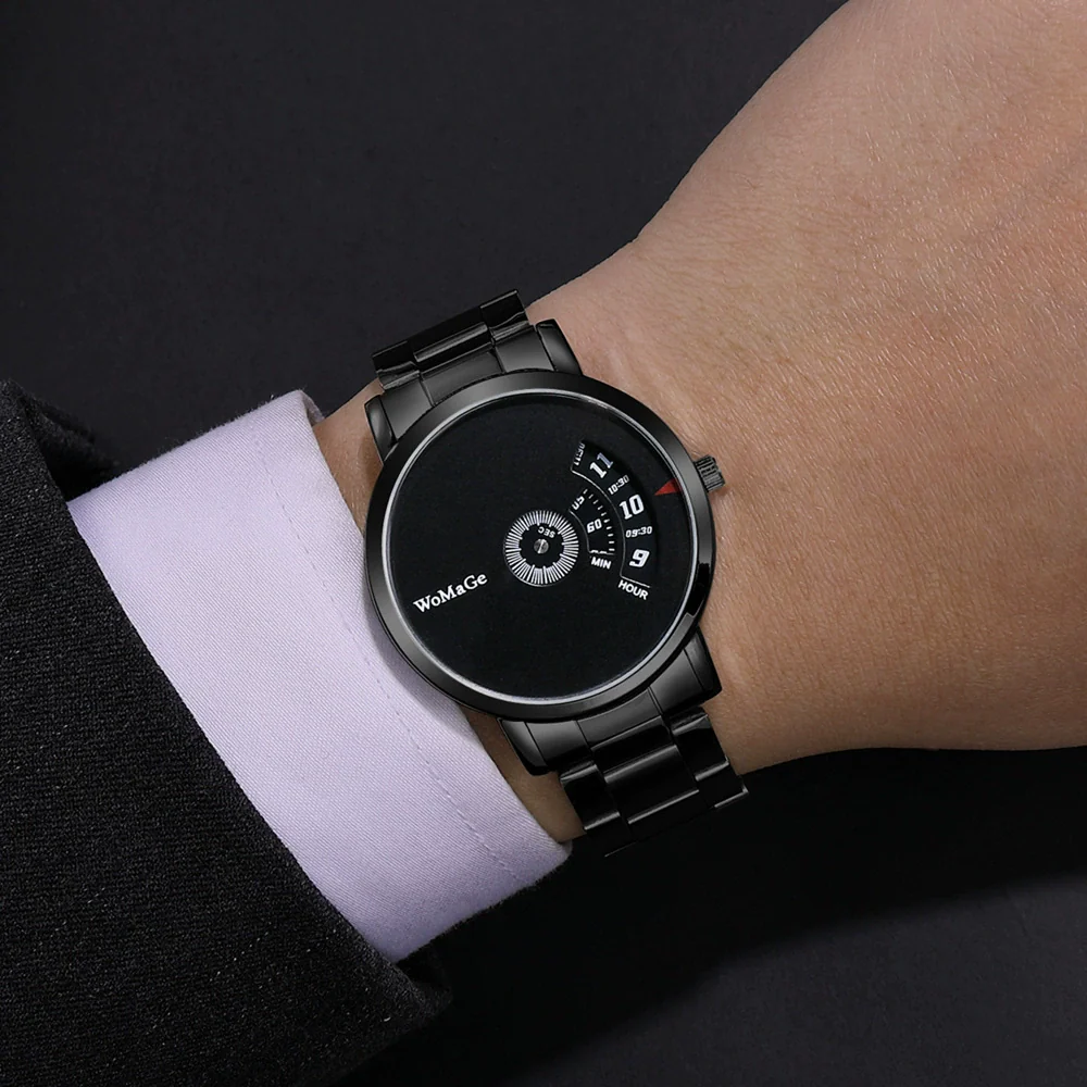 Fashion Rotating Dial Quartz Couple's Watch With Stainless Steel Band And Alloy Case Round Dial - Image 4