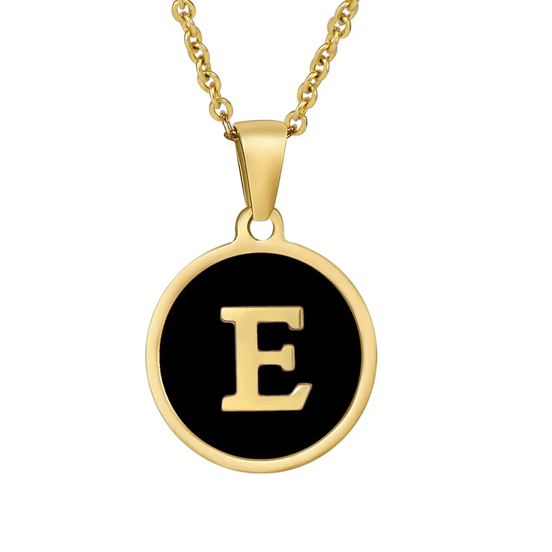 Fashion Round Stainless Steel And 316L Stainless Steel Letter Pendant Necklace For Female - Image 10