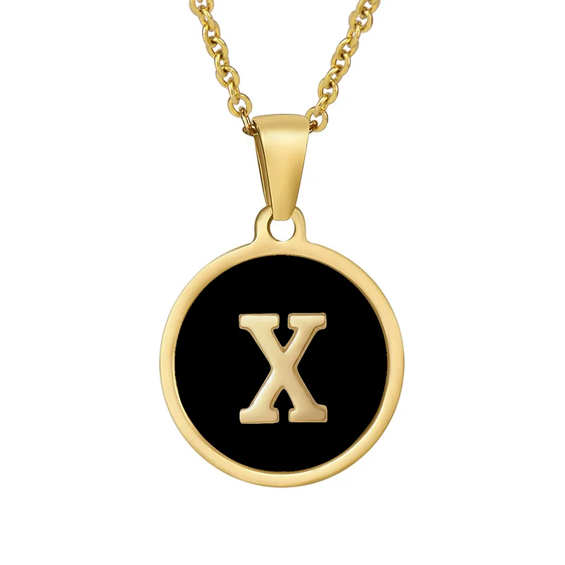 Fashion Round Stainless Steel And 316L Stainless Steel Letter Pendant Necklace For Female - Image 29