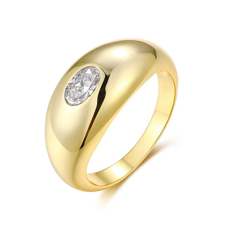Fashion Silver Moissanite Ring Geometric Style Set With Diamonds - Image 4