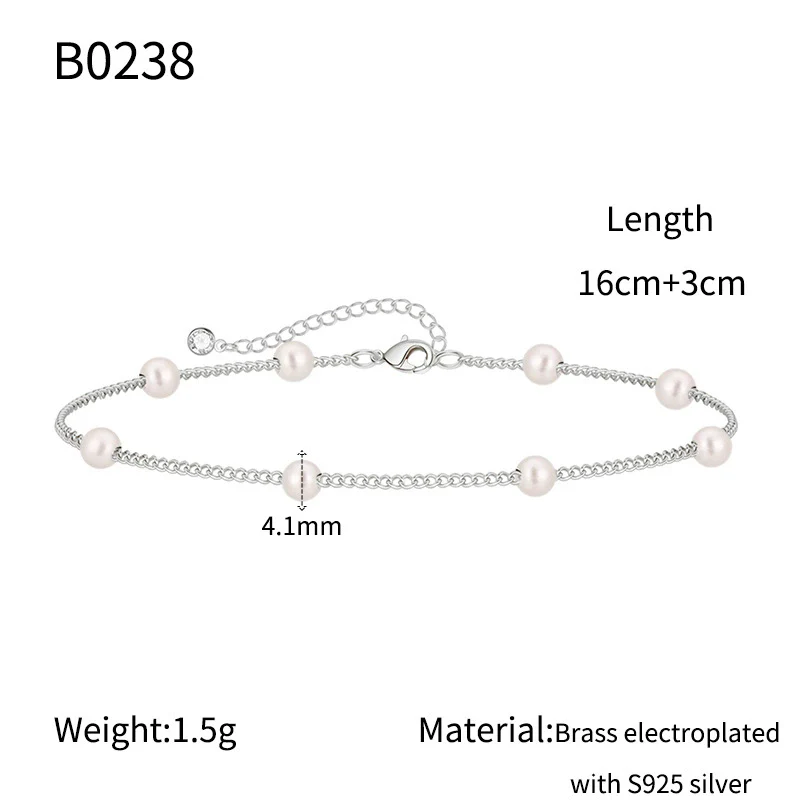 Fashion Simple Exquisite Golden O Shaped Chain Pearl Women's Bracelet Copper Electroplating Geometric - Image 7