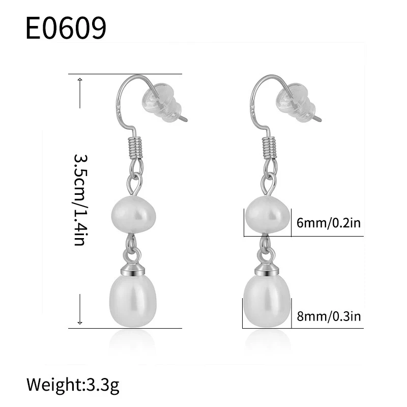 Fashion Simple Freshwater Pearl Earrings Geometric Style Electroplated For Women - Image 7