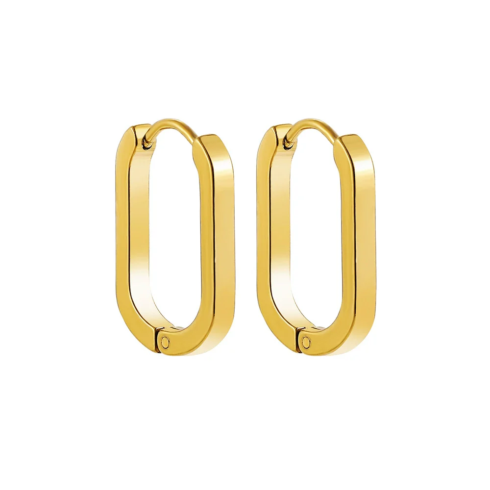 Fashion Simple Geometric Golden Stainless Steel Electroplated Women's Earrings - Image 5