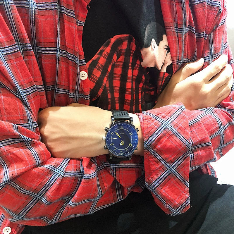 Fashion Simple Trendy Sports Watch Alloy Case Silicone Strap Round Dial - Image 3