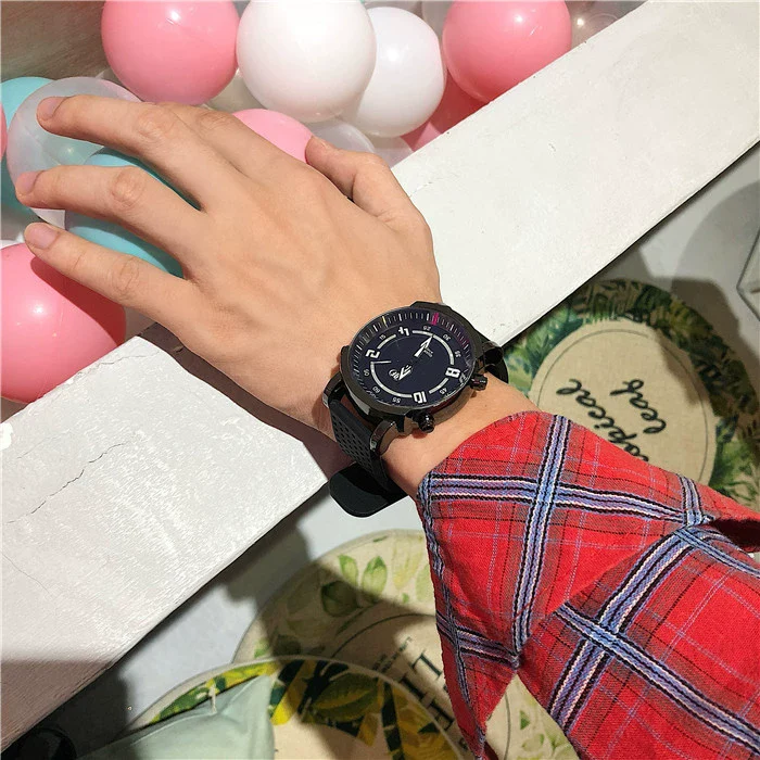 Fashion Simple Trendy Sports Watch Alloy Case Silicone Strap Round Dial - Image 6