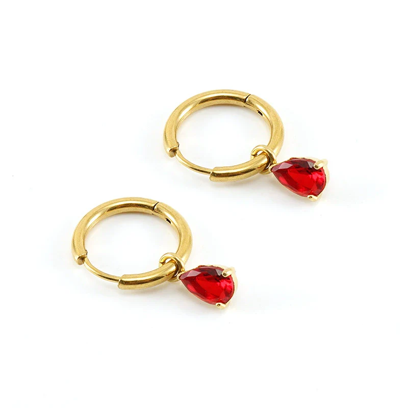 Fashion Simple Water Drop Zircon Inlaid 316L Stainless Steel 18K Gold Plated Light Luxury Niche Elegant Women's Earrings - Image 4