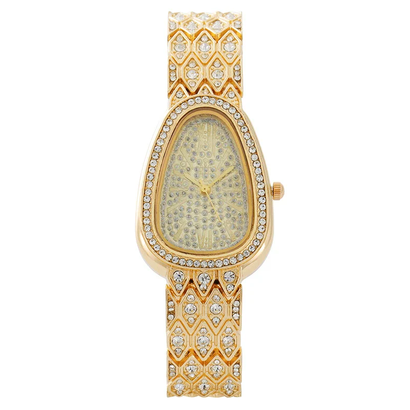 Fashion Snakeshaped Alloy Bracelet Women's Quartz Watch With Mineral Strengthened Glass Mirror And Printed Logo - Image 3