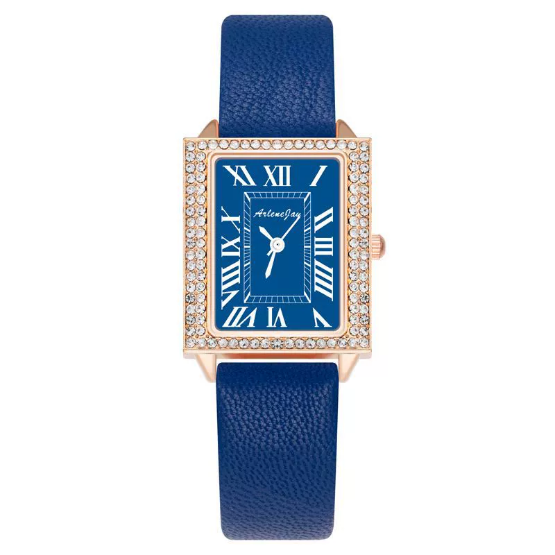 Fashion Square Diamondencrusted Women's Watch With Alloy Case Imitation Leather Strap And Metal Buckle - Image 5