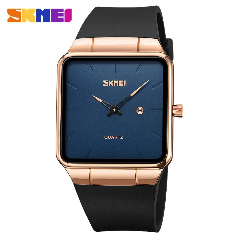 Fashion Square Men's Watch Zinc Alloy Case Tpu Strap Mineral Reinforced Glass Mirror Quartz Waterproof - Image 6