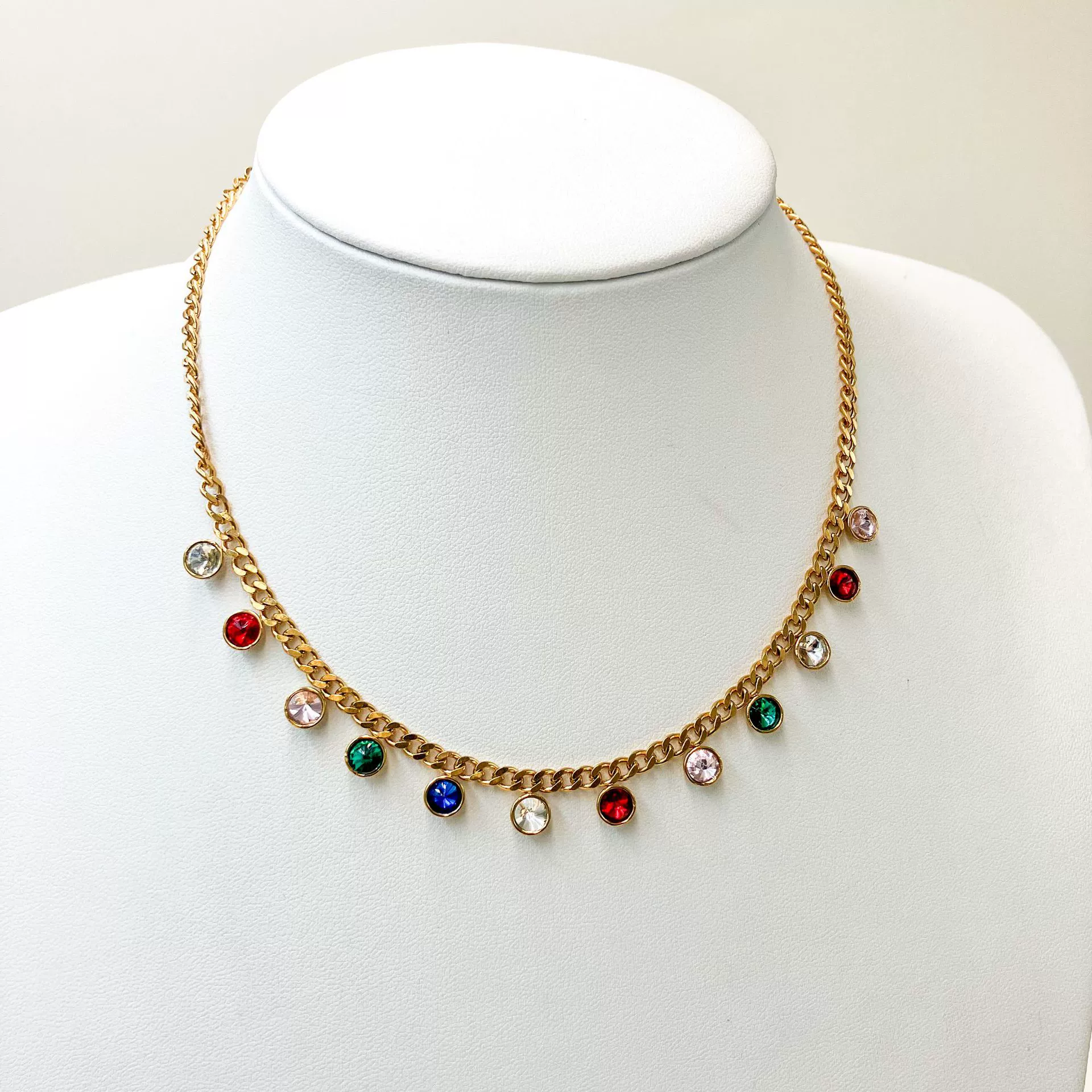 Fashion Stainless Steel Geometric Tassel Zircon Necklace With Electroplating - Image 4