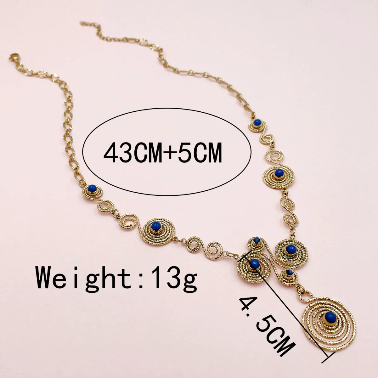 Fashion Stainless Steel Heavy Industry Necklace For Women With Metal Stitching Line Inlaid With Natural Stone And Electroplating Plants And Flowers Style - Image 4