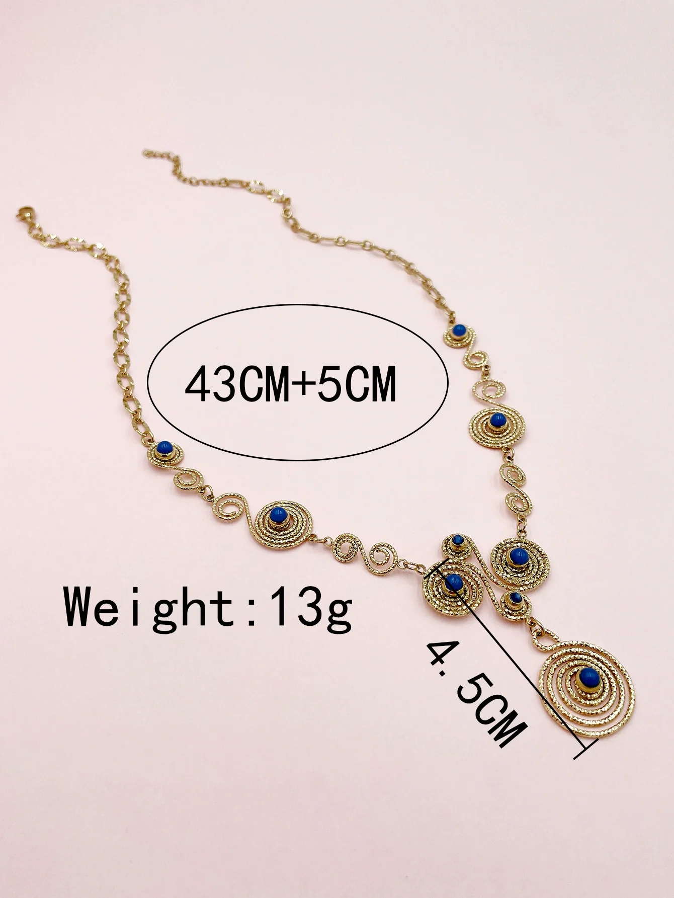 Fashion Stainless Steel Heavy Industry Necklace For Women With Metal Stitching Line Inlaid With Natural Stone And Electroplating Plants And Flowers Style - Image 6