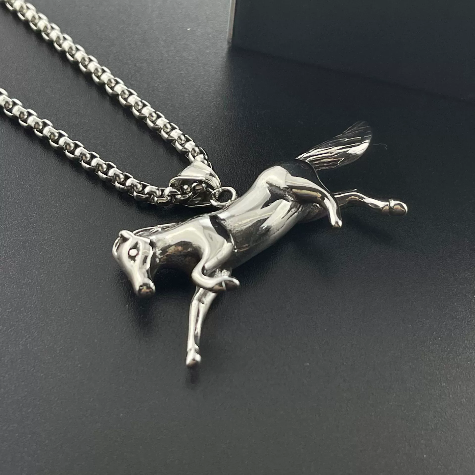 Fashion Stainless Steel Pendant Necklace Unisex Retro Style With Doll Pattern And Casting Polishing Process - Image 4