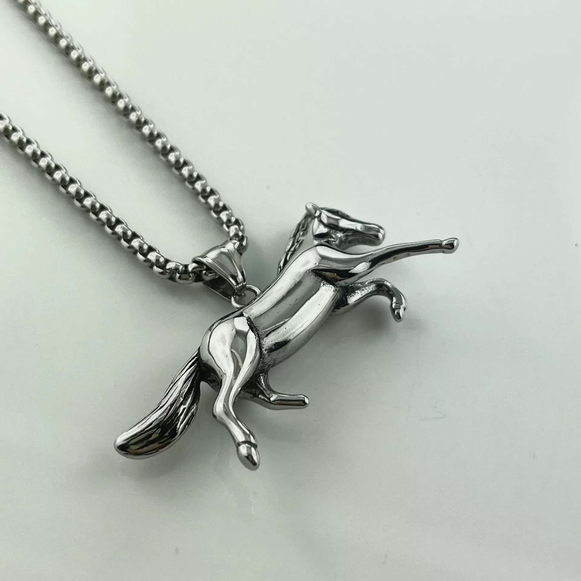 Fashion Stainless Steel Pendant Necklace Unisex Retro Style With Doll Pattern And Casting Polishing Process - Image 5