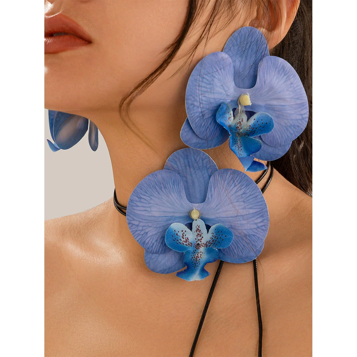 Fashion Threedimensional Flower Geometric Plastic Resin Fabric Wax Thread Handmade Women's Necklace Choker