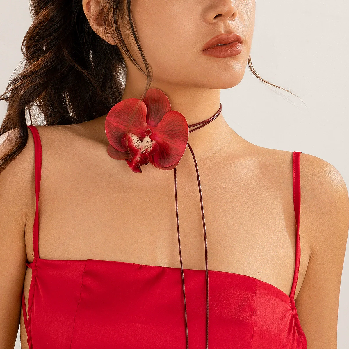 Fashion Threedimensional Flower Geometric Plastic Resin Fabric Wax Thread Handmade Women's Necklace Choker - Image 8