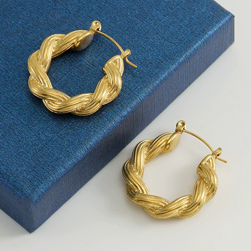 Fashion 316L Stainless Steel Ushape Geometric Electroplated Women's Earrings Jewelry Wholesale - Image 2