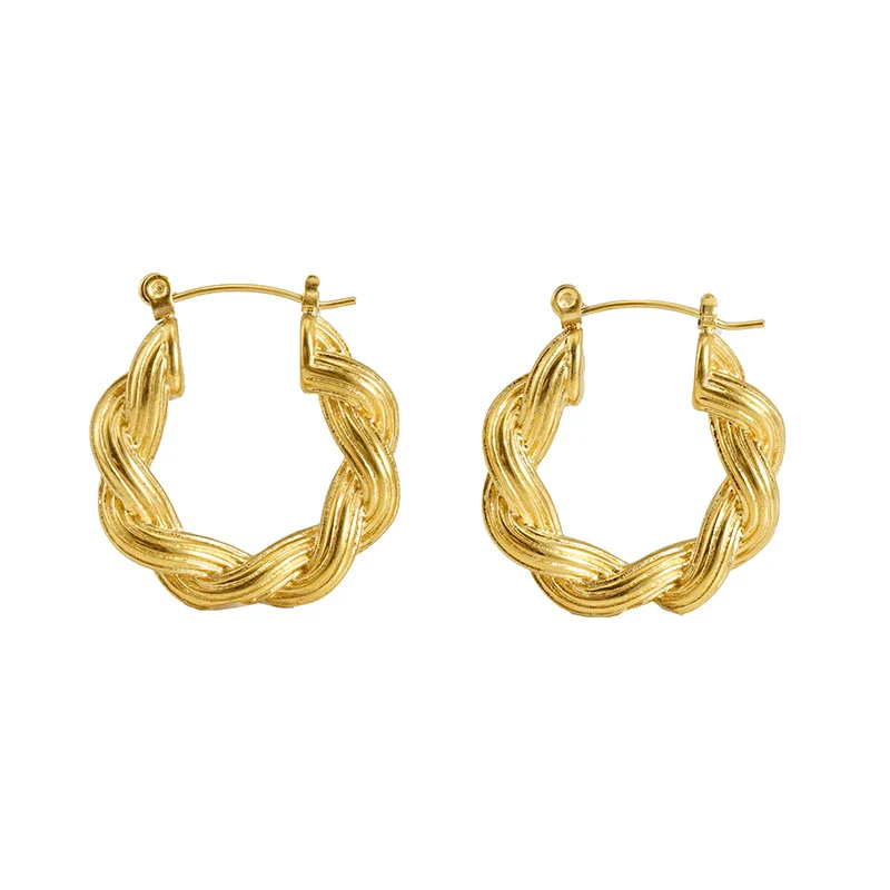 Fashion 316L Stainless Steel Ushape Geometric Electroplated Women's Earrings Jewelry Wholesale - Image 5