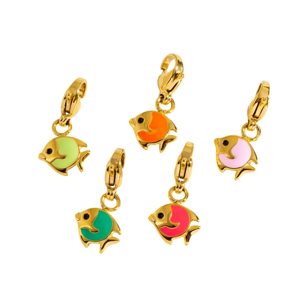 Fashion Tropical Fish Stainless Steel Jewelry Accessories Cute Oil Dropping Marine Elements Fish Pendant - Image 4
