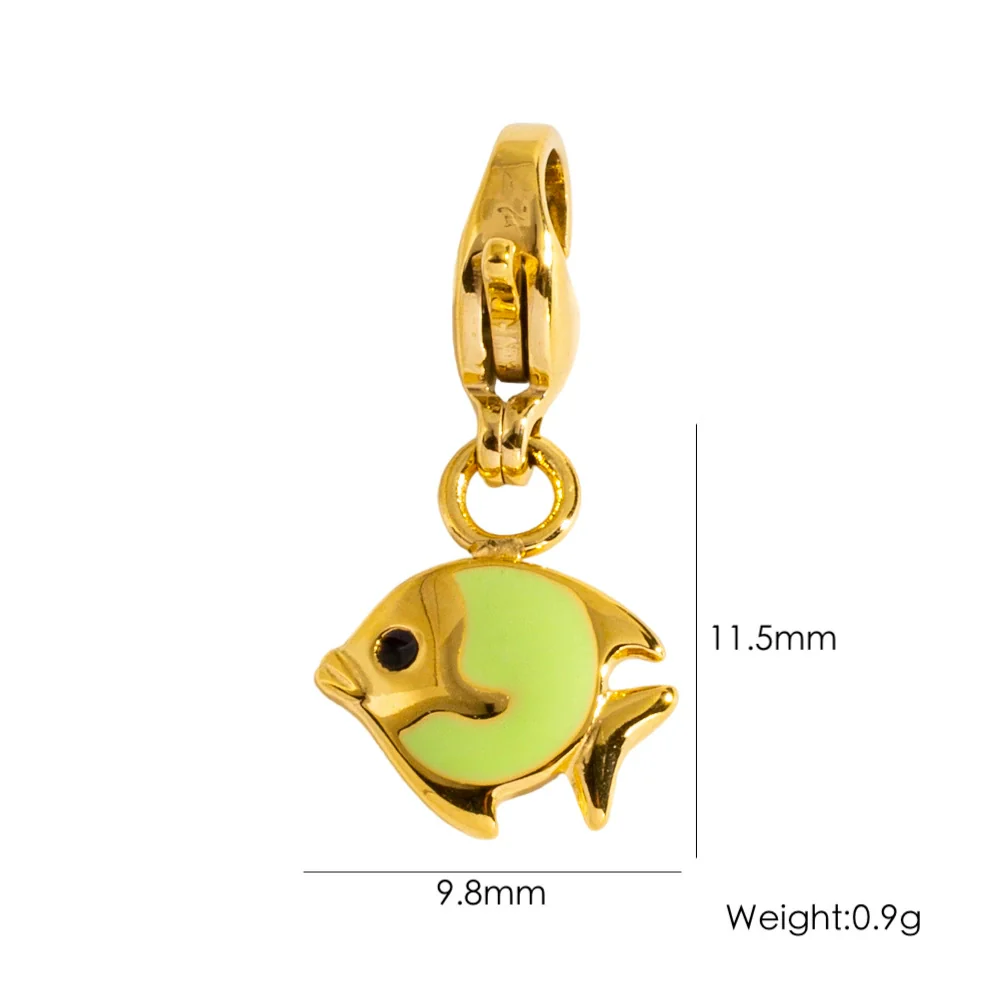 Fashion Tropical Fish Stainless Steel Jewelry Accessories Cute Oil Dropping Marine Elements Fish Pendant - Image 5