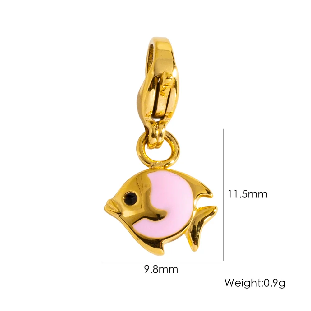 Fashion Tropical Fish Stainless Steel Jewelry Accessories Cute Oil Dropping Marine Elements Fish Pendant - Image 6