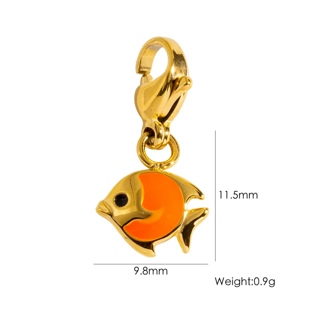 Fashion Tropical Fish Stainless Steel Jewelry Accessories Cute Oil Dropping Marine Elements Fish Pendant - Image 9