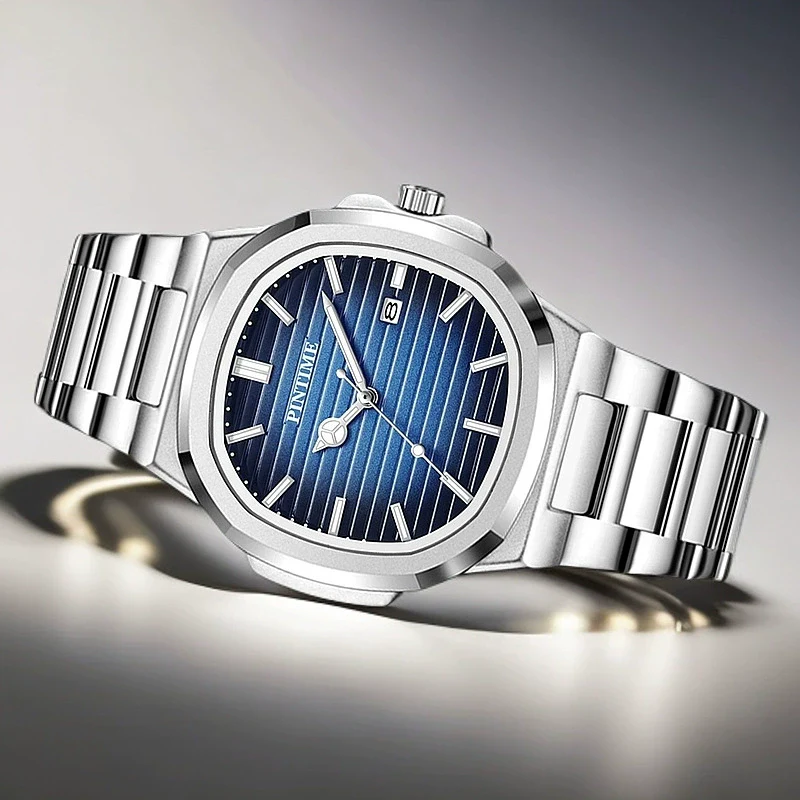 Fashion Ultrathin Men's Alloy And Stainless Steel Quartz Watch With Luminous Calendar Waterproof Round Dial - Image 4