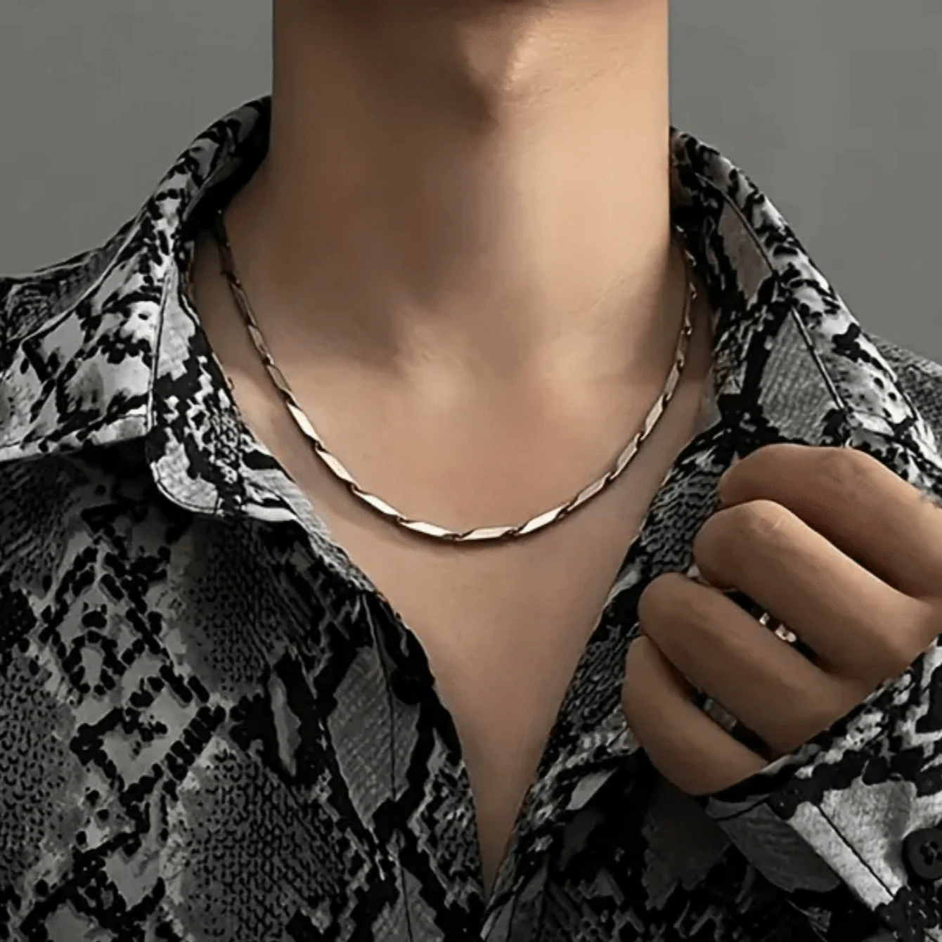 Fashion Unisex Stainless Steel And Titanium Steel Chain Necklace Hip Hop Style Electroplated - Image 2
