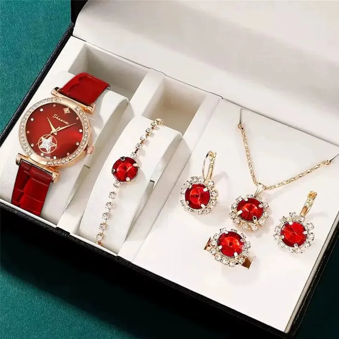 Fashion Watch Jewelry Set Alloy And Stainless Steel Round Dial