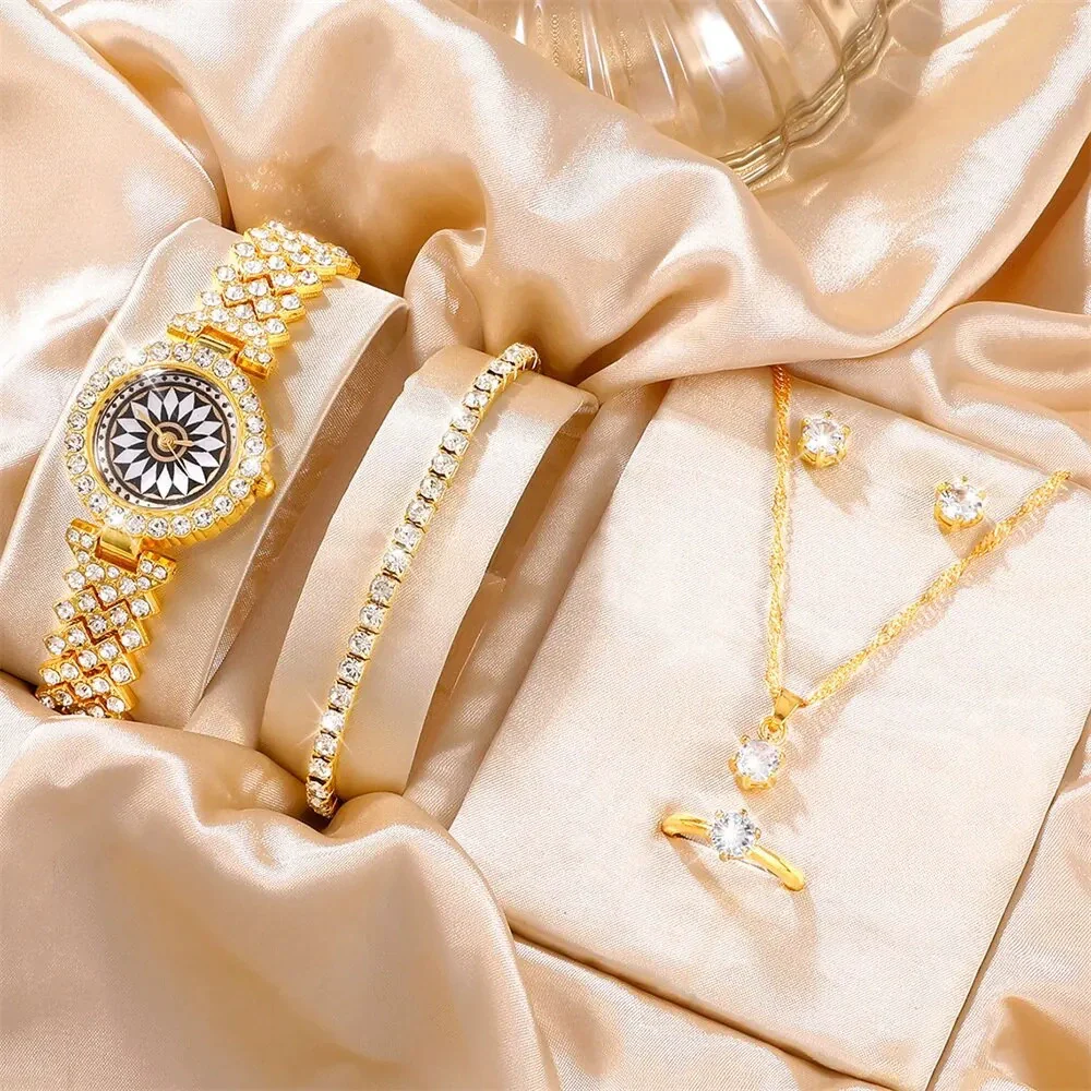 Fashion Watch Jewelry Set Alloy And Stainless Steel Round Dial - Image 26