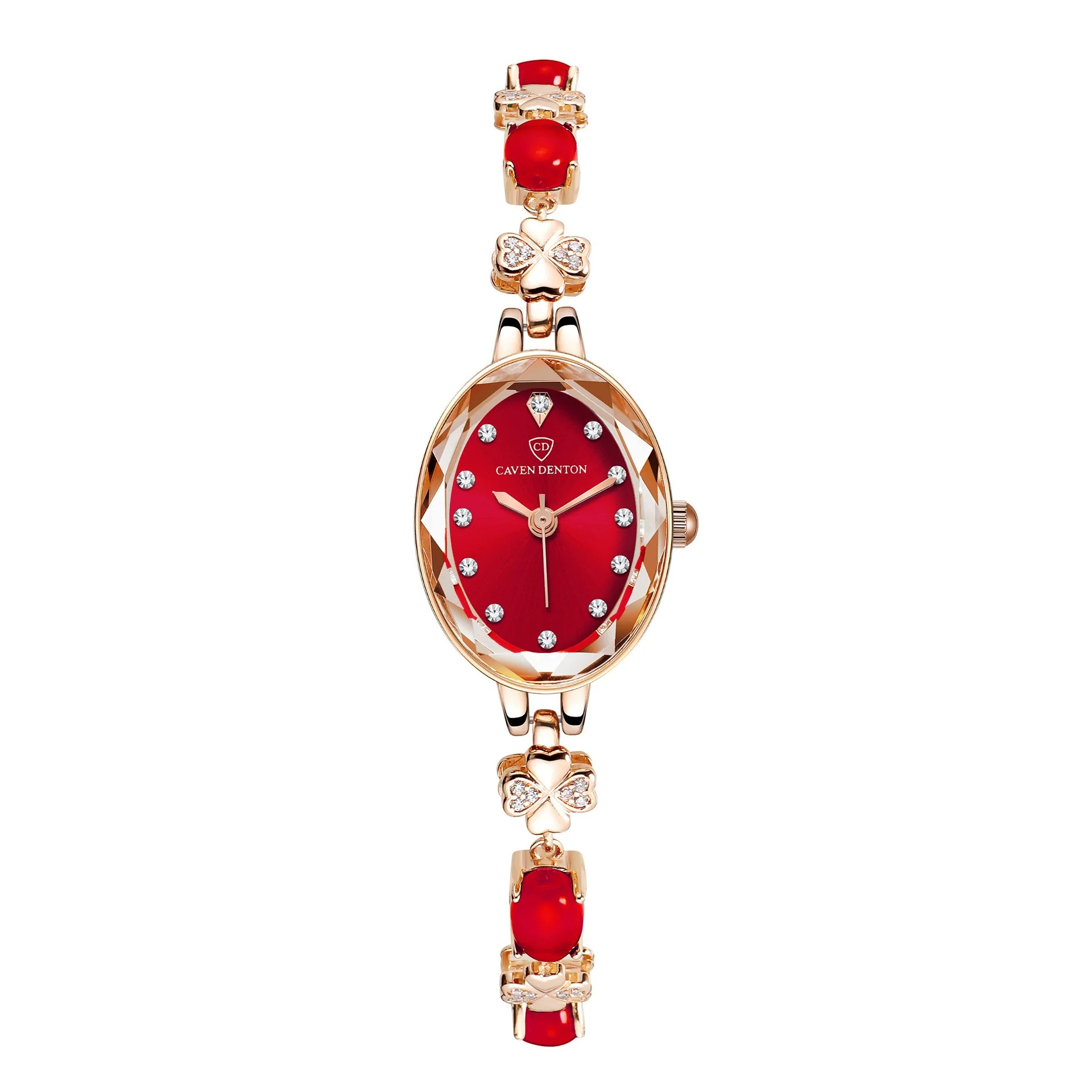 Fashion Waterproof Emerald Decorative Women's Quartz Watch With Alloy Case And Strap Oval Dial Mineral Reinforced Glass Mirror Stainless Steel Jewelry Buckle - Image 6