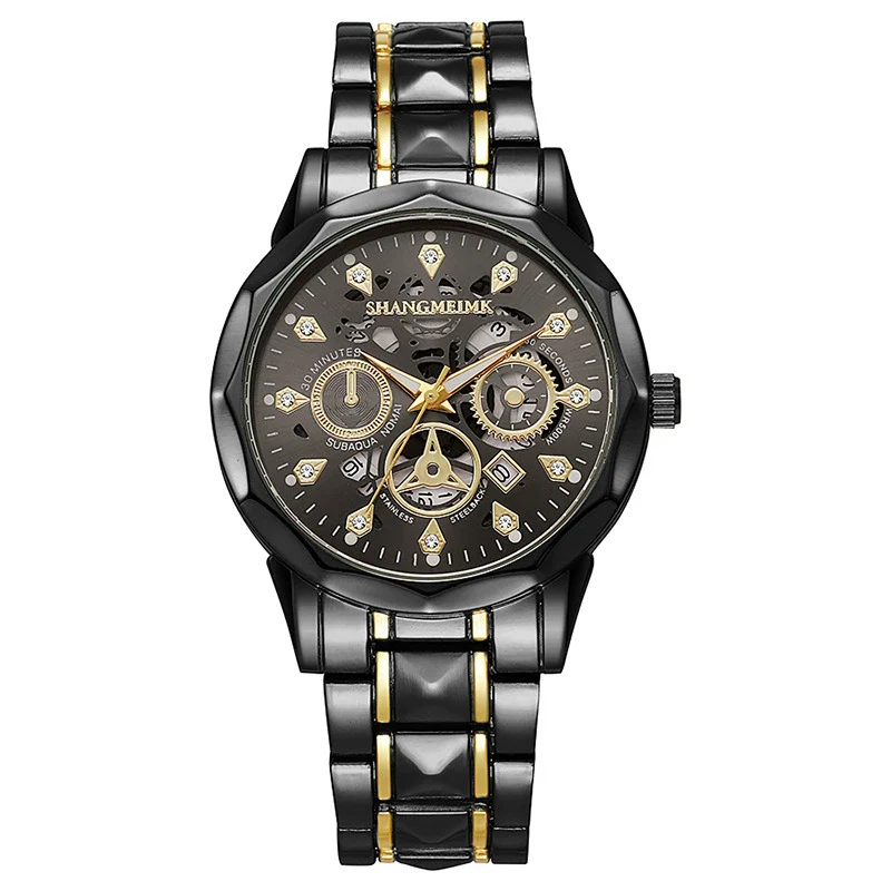 Fashion Waterproof Luminous Automatic Quartz Relief Hollow Alloy Men's Watch With Mineral Reinforced Glass Mirror And Stainless Steel Buckle - Image 10