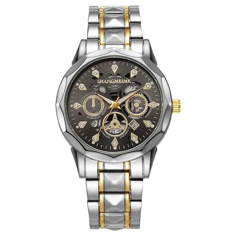 Fashion Waterproof Luminous Automatic Quartz Relief Hollow Alloy Men's Watch With Mineral Reinforced Glass Mirror And Stainless Steel Buckle - Image 8