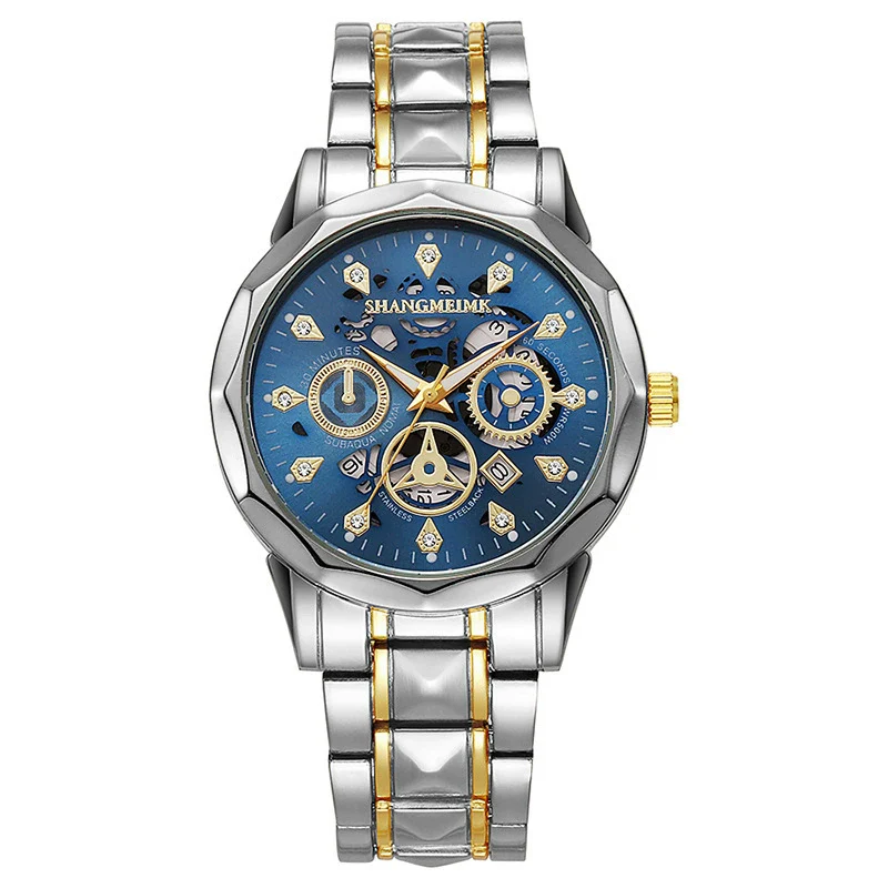 Fashion Waterproof Luminous Automatic Quartz Relief Hollow Alloy Men's Watch With Mineral Reinforced Glass Mirror And Stainless Steel Buckle - Image 9