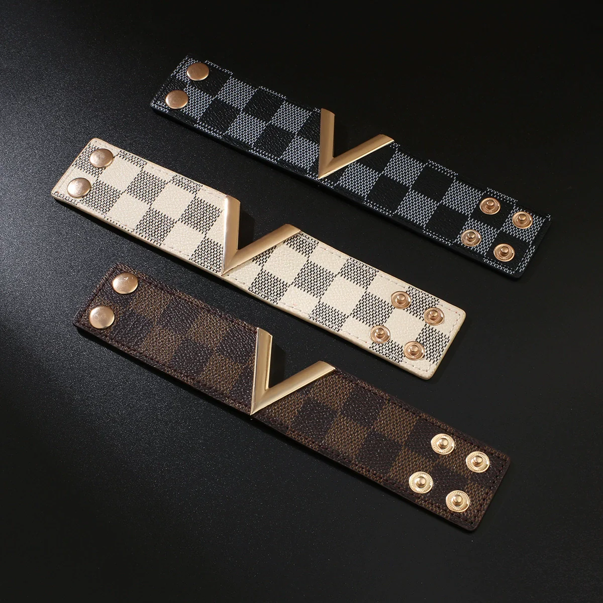 Fashion Wide Leather Bracelet Handmade Geometric Pu Leather Allmatch Hand Jewelry - Image 2