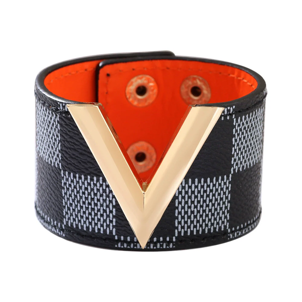 Fashion Wide Leather Bracelet Handmade Geometric Pu Leather Allmatch Hand Jewelry - Image 6