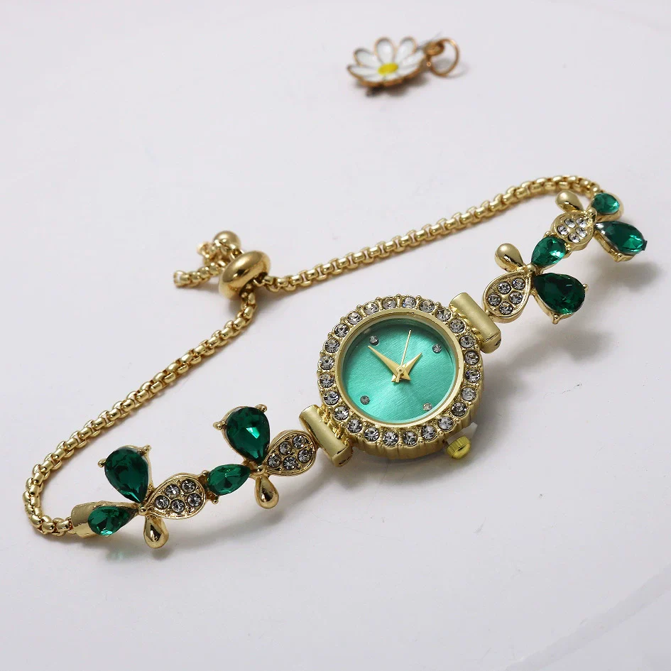 Fashion Women's Alloy And Stainless Steel Round Water Drop Shape Bracelet Watch - Image 2