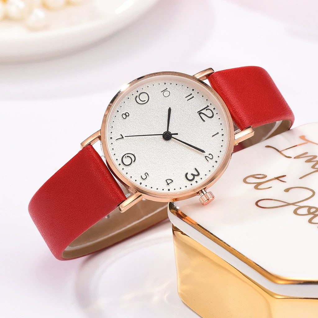 Fashion Women's Alloy Case Textile Strap Round Dial Glass Quartz Watch - Image 3