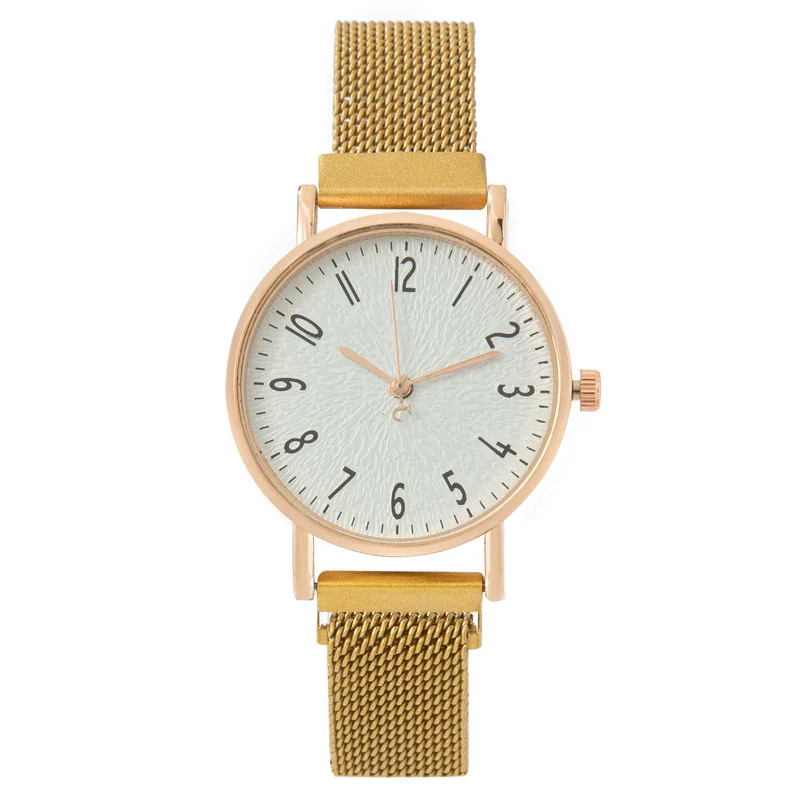 Fashion Women's Alloy Metal Strap Round Dial Quartz Watch With Magnet Strap - Image 9