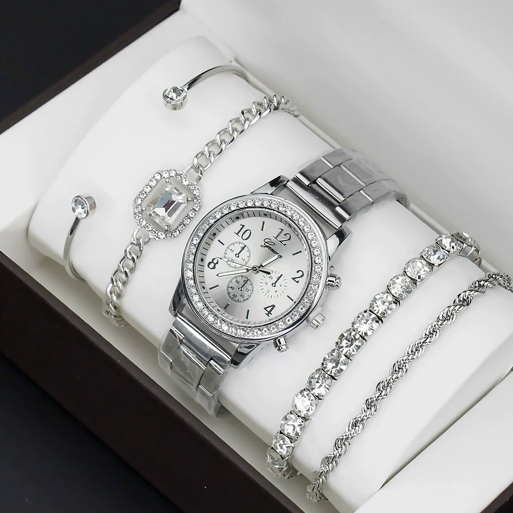 Fashion Women's Alloy Quartz Watch With Imitation Leather Strap And Stainless Steel Clasp - Image 4