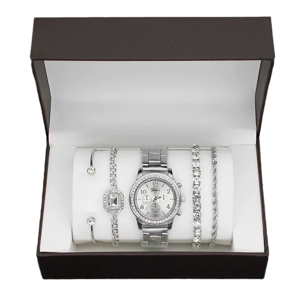 Fashion Women's Alloy Quartz Watch With Imitation Leather Strap And Stainless Steel Clasp - Image 5