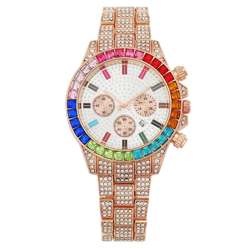 Fashion Women's Alloy Watch With Threeeye Design And Mineral Strengthened Glass Mirror - Image 8
