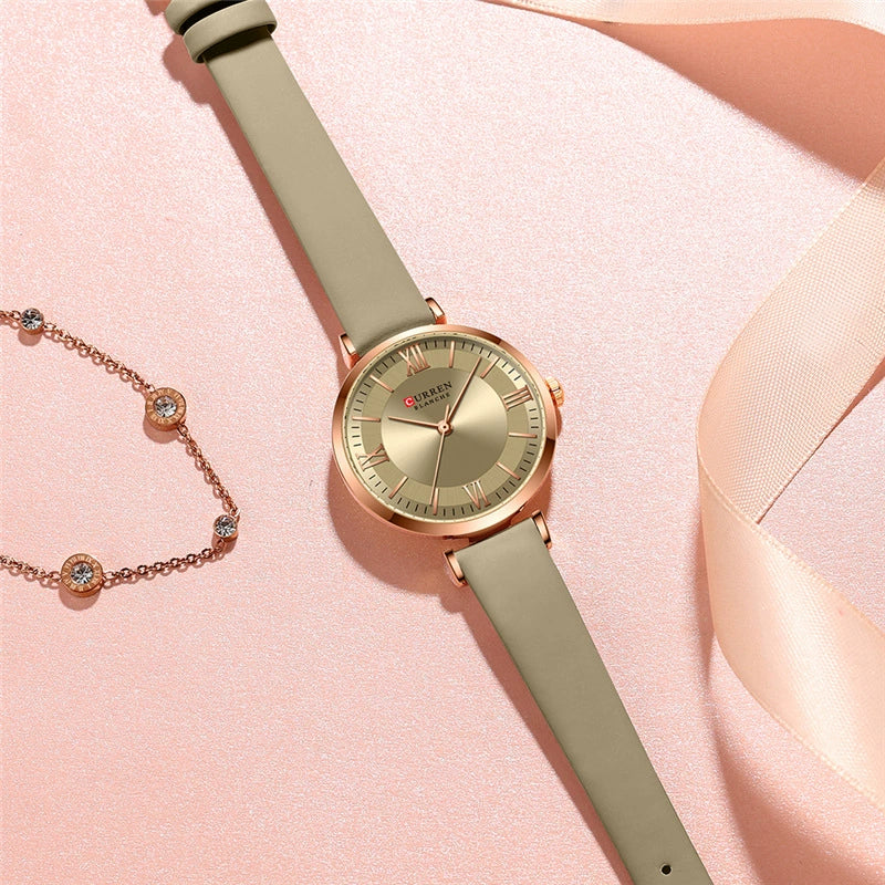 Fashion Women's Metal Alloy Plexiglass Mirror Round Dial Quartz Watch With Horseshoe Buckle - Image 4