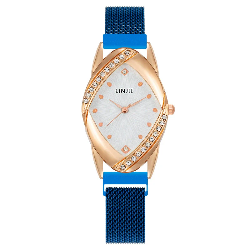 Fashion Women's Metal Belt Quartz Watch With Oval Dial And Mineral Strengthened Glass Mirror - Image 4