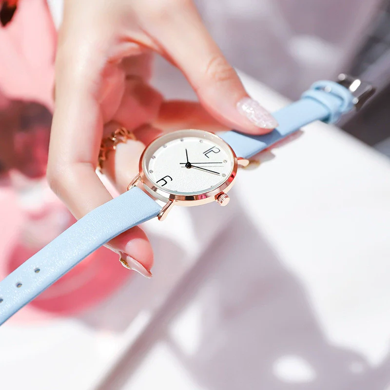 Fashion Women's Metal Case Quartz Watch With Imitation Leather Strap And Round Dial - Image 3
