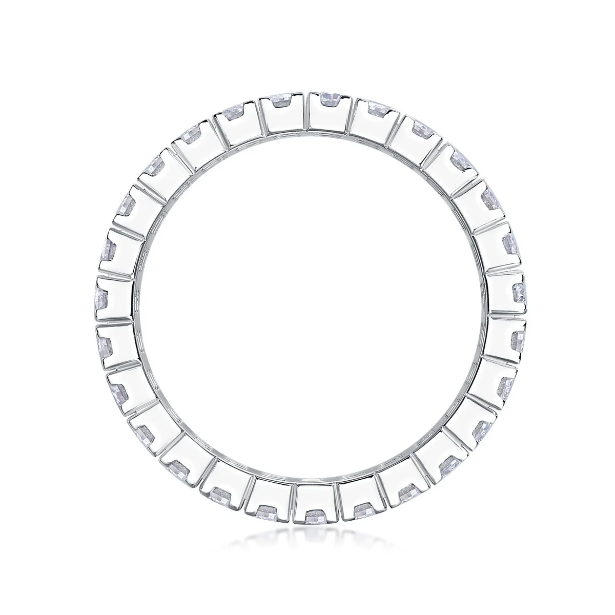 Fashion Women's Moissanite Ring 925 Silver Geometric Style Set With Diamonds - Image 3